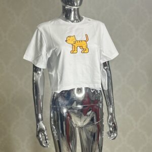 T-Shirt Damski Bona Basic Cat biała rozmiar M