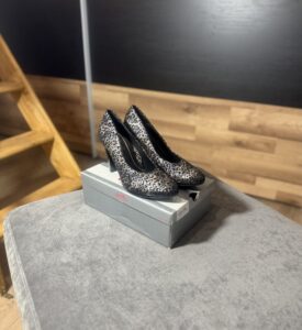 Złoto Czarne Buty Na Obcasie Damskie Czółenka Panterka rozmiar40/41
