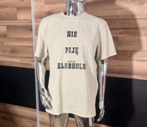 Koszulka Męska Nie Pije Kiepskiego Alkoholu DTG kremowa rozmiar 2XL