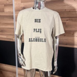 Koszulka Męska Nie Pije Kiepskiego Alkoholu DTG kremowa rozmiar 2XL