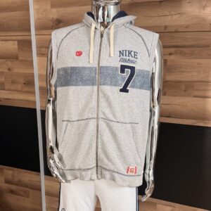 Szary Bezrękawnik Nike z kapturem Vintage Classic Old Logo Y2K rozmiar L