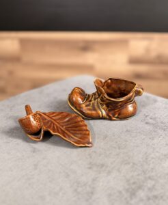 Dekoracja Ceramiczna Bucik i Liść PRL