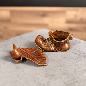 Dekoracja Ceramiczna Bucik i Liść PRL